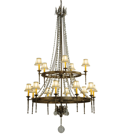 48" Wide Amaury 15 Light Two Tier Chandelier