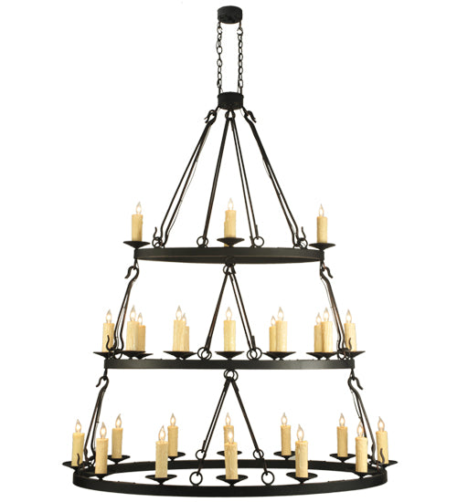 60"L Kenosha 28 Lt Three Tier Oblong Chandelier