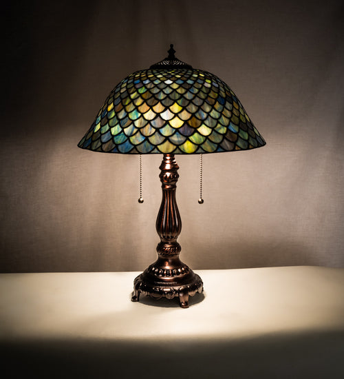 22" High Tiffany Fishscale Table Lamp