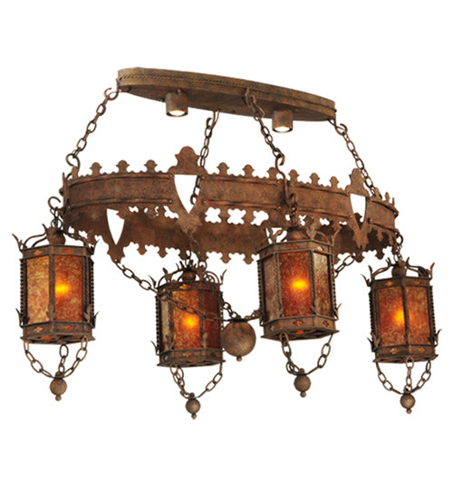 58"L Valhalla 4 Lt Oblong Chandelier