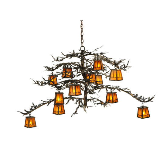 54" Wide Pine Branch Valley View 12 Light Chandelier