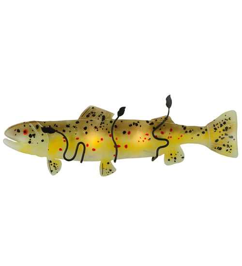 30"W Metro Fusion Brown Trout Glass Wall Sconce