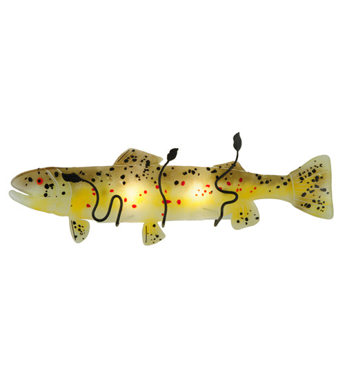 30"W Metro Fusion Brown Trout Glass Wall Sconce