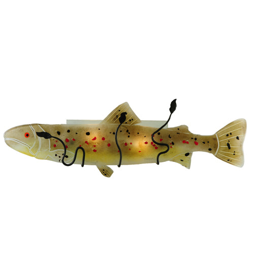 30"W Metro Fusion Brown Trout Glass Wall Sconce