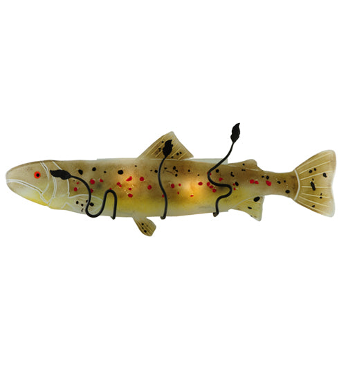 30"W Metro Fusion Brown Trout Glass Wall Sconce