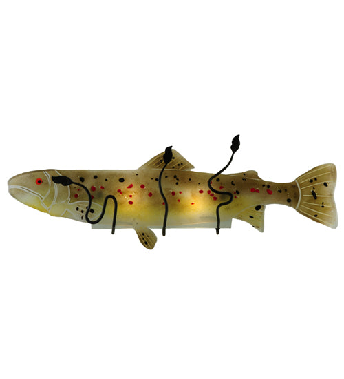 30"W Metro Fusion Brown Trout Glass Wall Sconce