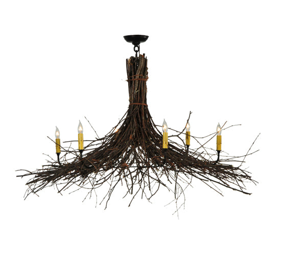 48" Wide Twigs 6 Light Chandelier