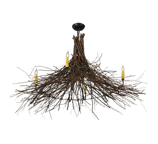 48" Wide Twigs 4 Lt Chandelier