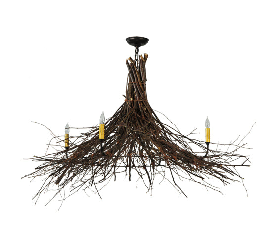 48" Wide Twigs 4 Lt Chandelier