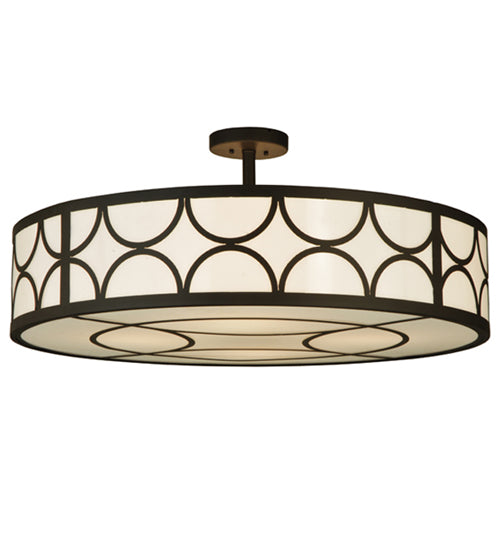 36" Wide Revival Deco Cilindro Semi-Flushmount