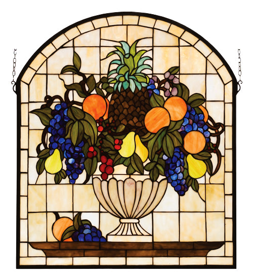 25"W X 29"H Fruitbowl Stained Glass Window