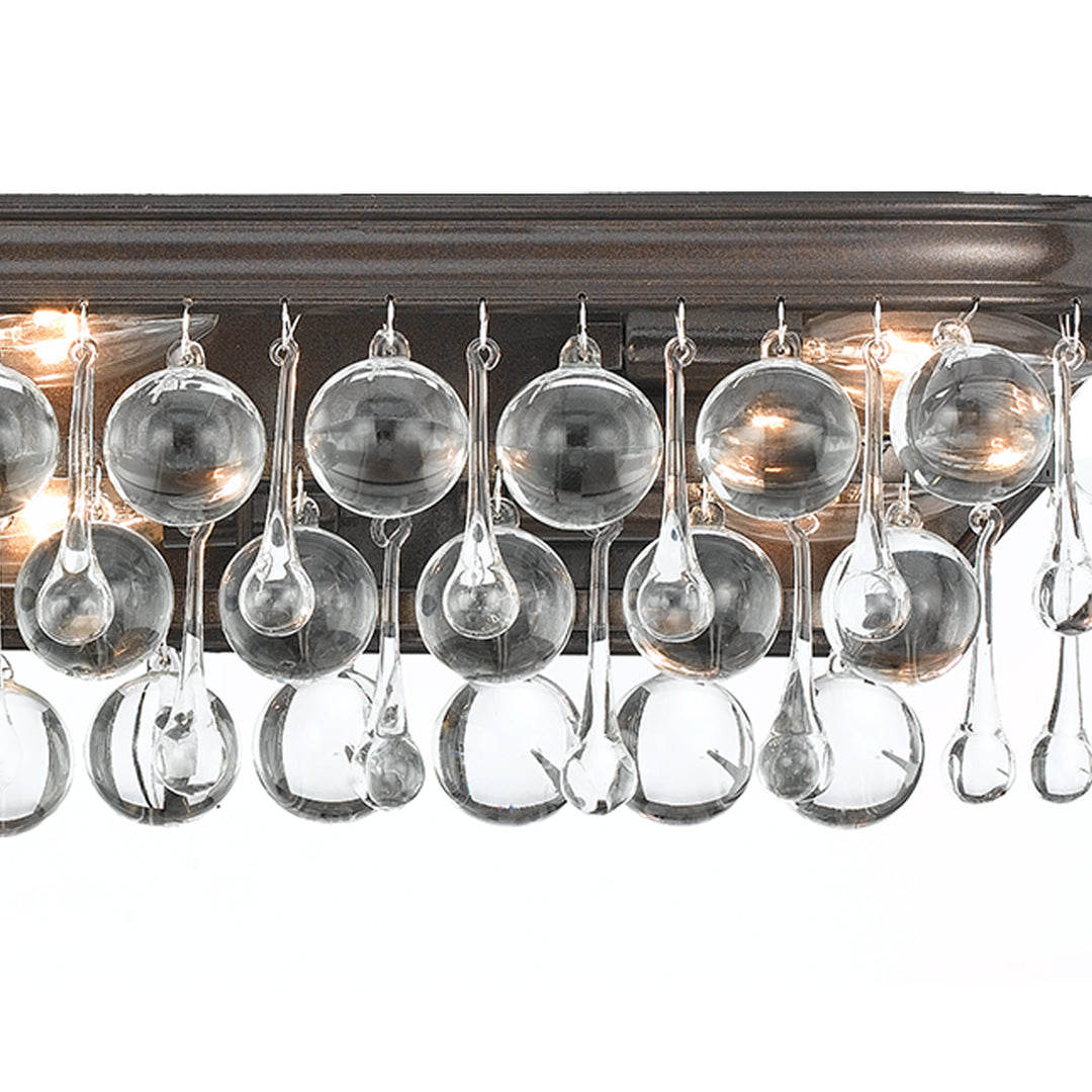 Crystorama Calypso 6 Light Crystal Teardrop Polished Chrome Bathroom Vanity