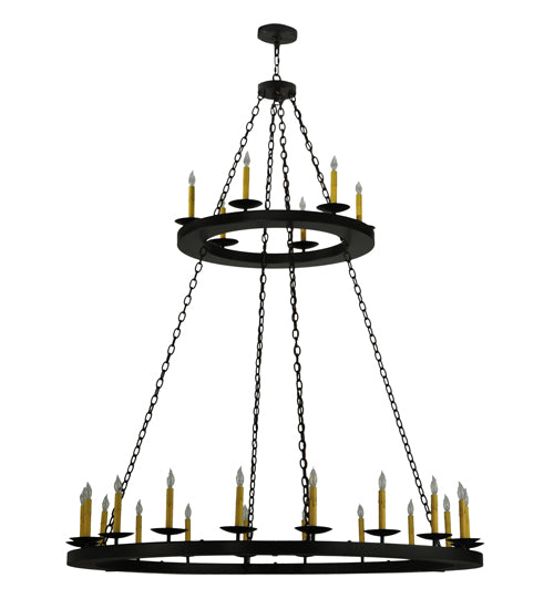 60" Wide Loxley 24 Lt Two Tier Chandelier