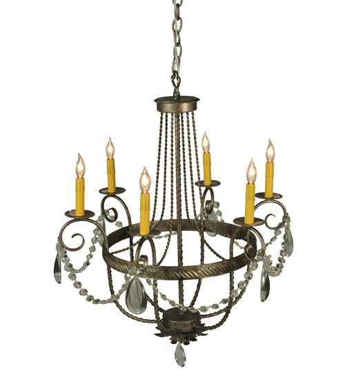 28.5"W Antonia 6 Lt Crystal Chandelier