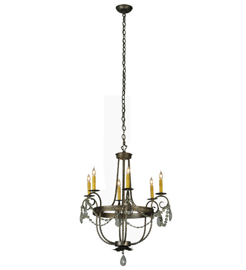 28.5"W Antonia 6 Lt Crystal Chandelier