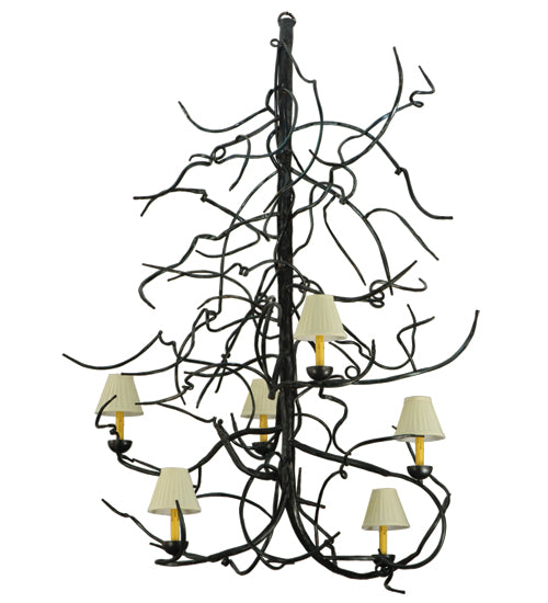 50"W Winter Solstice Empire 6 Lt Chandelier