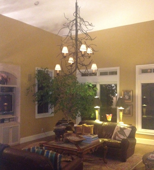 50"W Winter Solstice Empire 6 Lt Chandelier