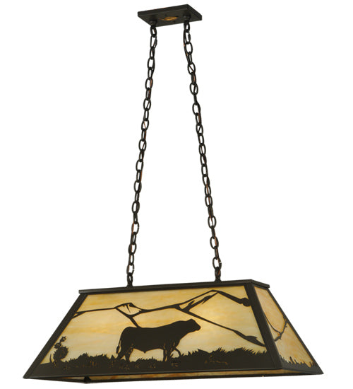 33" Long Steer Oblong Pendant