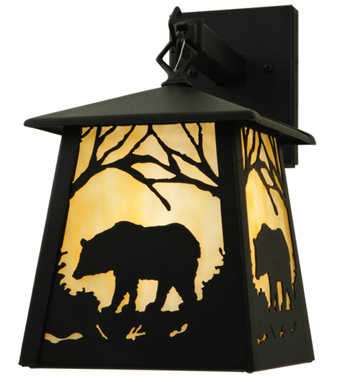 7.5"W Bear At Dawn Hanging Wall Sconce