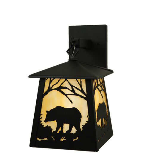 7.5"W Bear At Dawn Hanging Wall Sconce