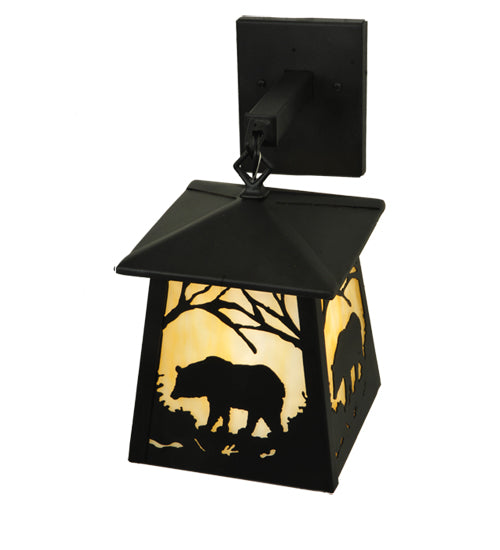 7.5"W Bear At Dawn Hanging Wall Sconce