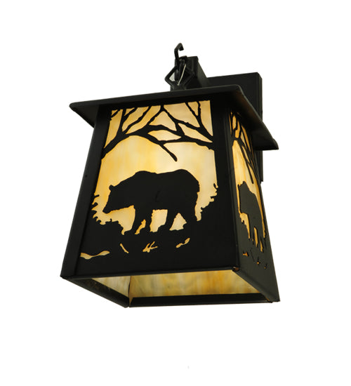 7.5"W Bear At Dawn Hanging Wall Sconce