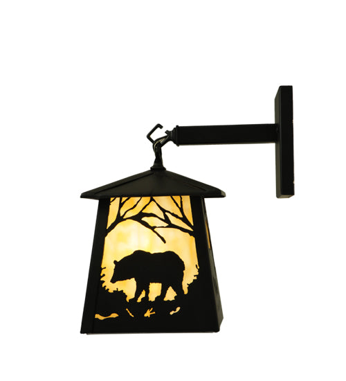 7.5"W Bear At Dawn Hanging Wall Sconce