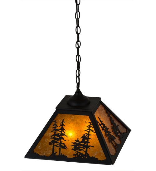 16" Square Tall Pines Pendant