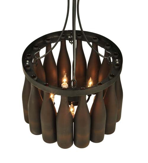 18"W Tuscan Vineyard Villa 16 Wine Bottle Chandelier