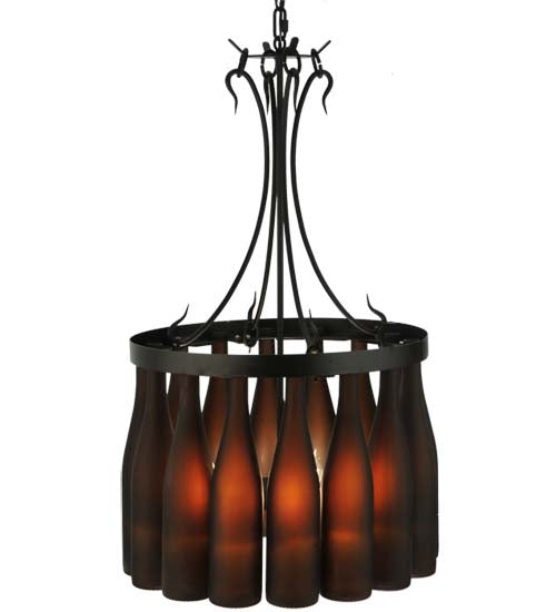 18"W Tuscan Vineyard Villa 16 Wine Bottle Chandelier