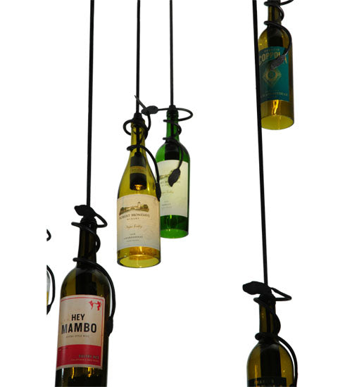 30"W Tuscan Vineyard Personalized 7 Wine Bottle Cascading Pendant