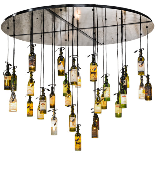 72"W Tuscan Vineyard 30 Wine Bottle Cascading Pendant