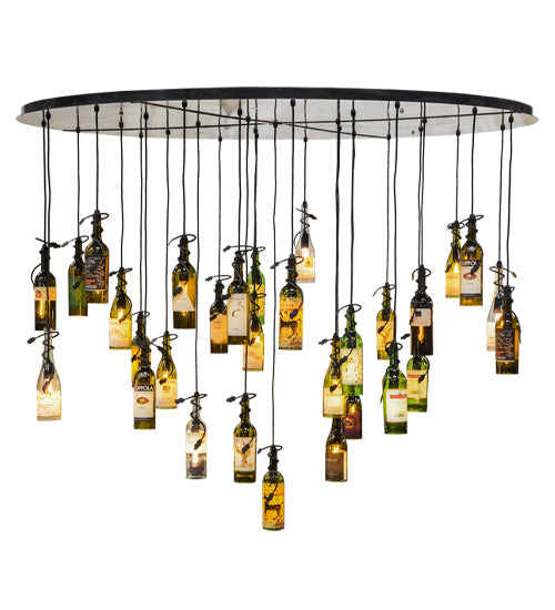 72"W Tuscan Vineyard 30 Wine Bottle Cascading Pendant