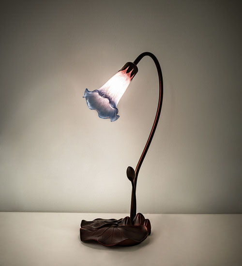 16" High Pink/Blue Pond Lily Accent Lamp