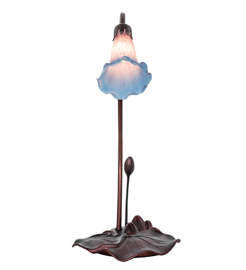 16" High Pink/Blue Pond Lily Accent Lamp