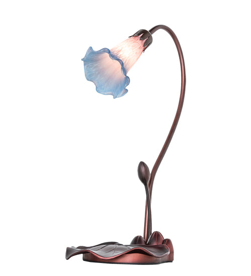 16" High Pink/Blue Pond Lily Accent Lamp