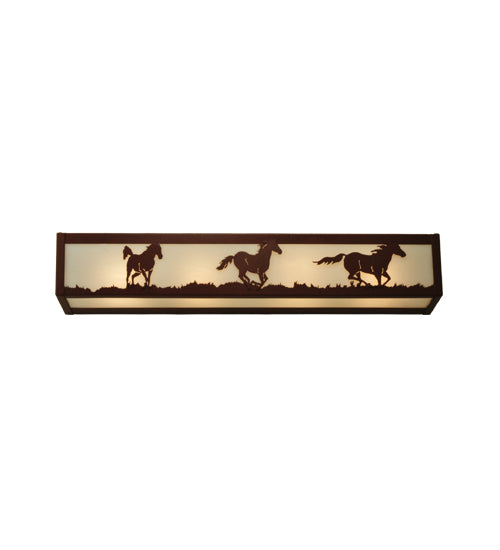 30" Wide Running Horses Vanity Light