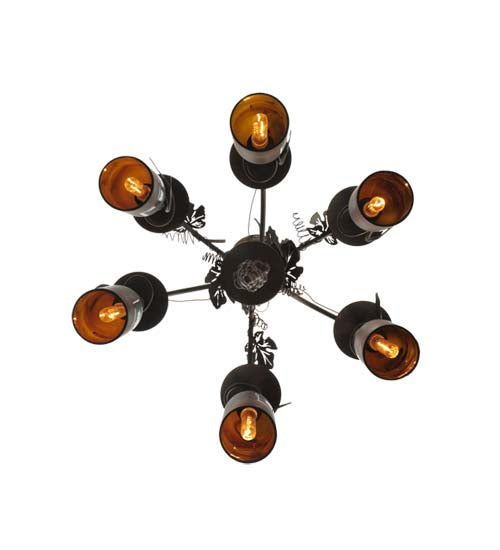 20"W Tuscan Vineyard 6 Wine Bottle Chandelier