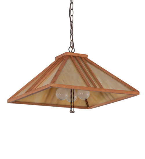 18" Square Forestwood Pendant