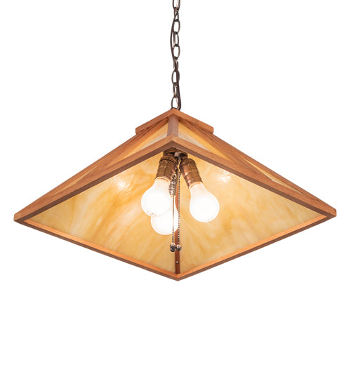 18" Square Forestwood Pendant