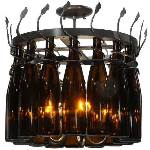 20.75" Wide Tuscan Vineyard Estate 16 Wine Bottle Chandelier