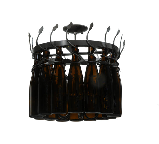 20.75" Wide Tuscan Vineyard Estate 16 Wine Bottle Chandelier