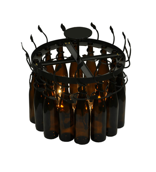 20.75" Wide Tuscan Vineyard Estate 16 Wine Bottle Chandelier