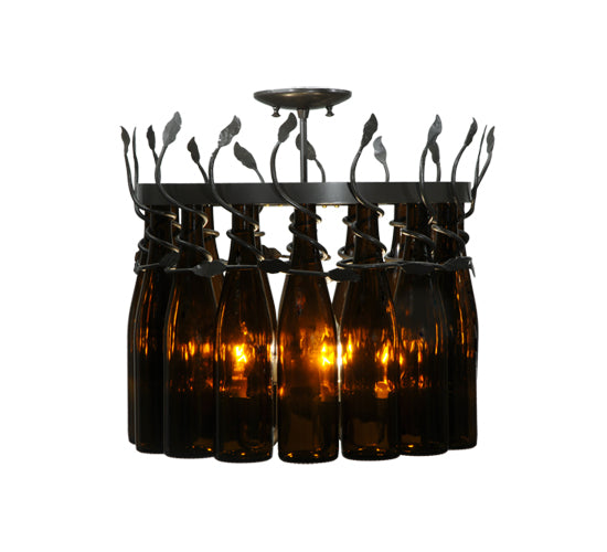 20.75" Wide Tuscan Vineyard Estate 16 Wine Bottle Chandelier