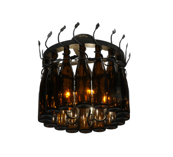 20.75" Wide Tuscan Vineyard Estate 16 Wine Bottle Chandelier