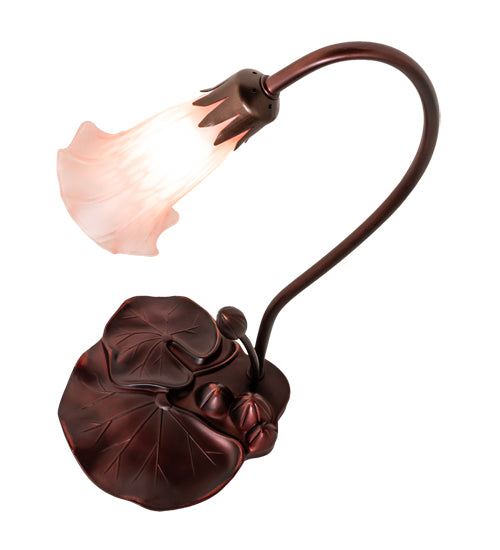 16" High Pink Pond Lily Accent Lamp