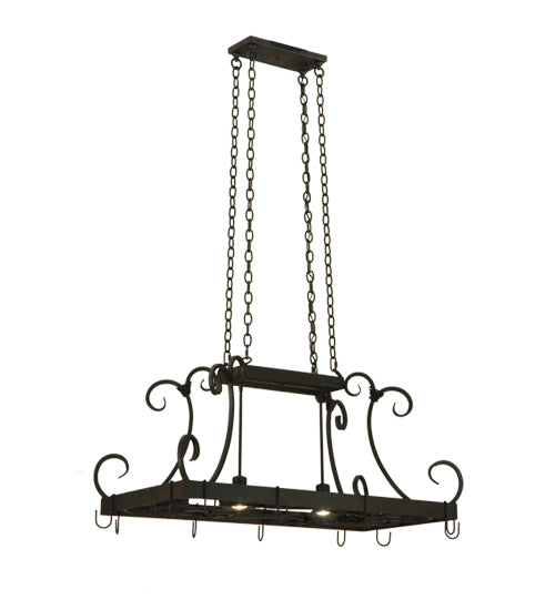 43" Long Caiden 2 Light Pot Rack