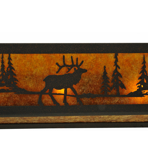 36" Wide Elk At Lake Vanity Light