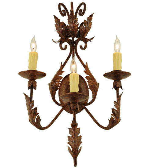 16.5"W French Elegance 3 Lt Wall Sconce