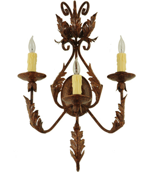 16.5"W French Elegance 3 Lt Wall Sconce